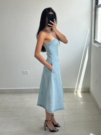 Denim midi dress