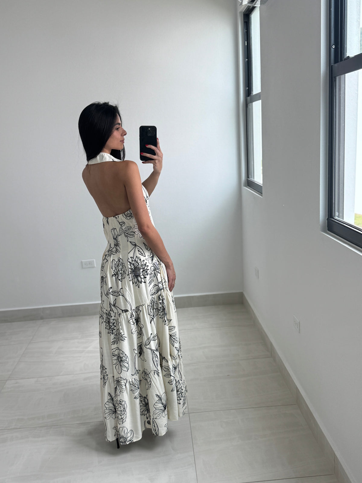 Floral Print Woven Maxi Dress