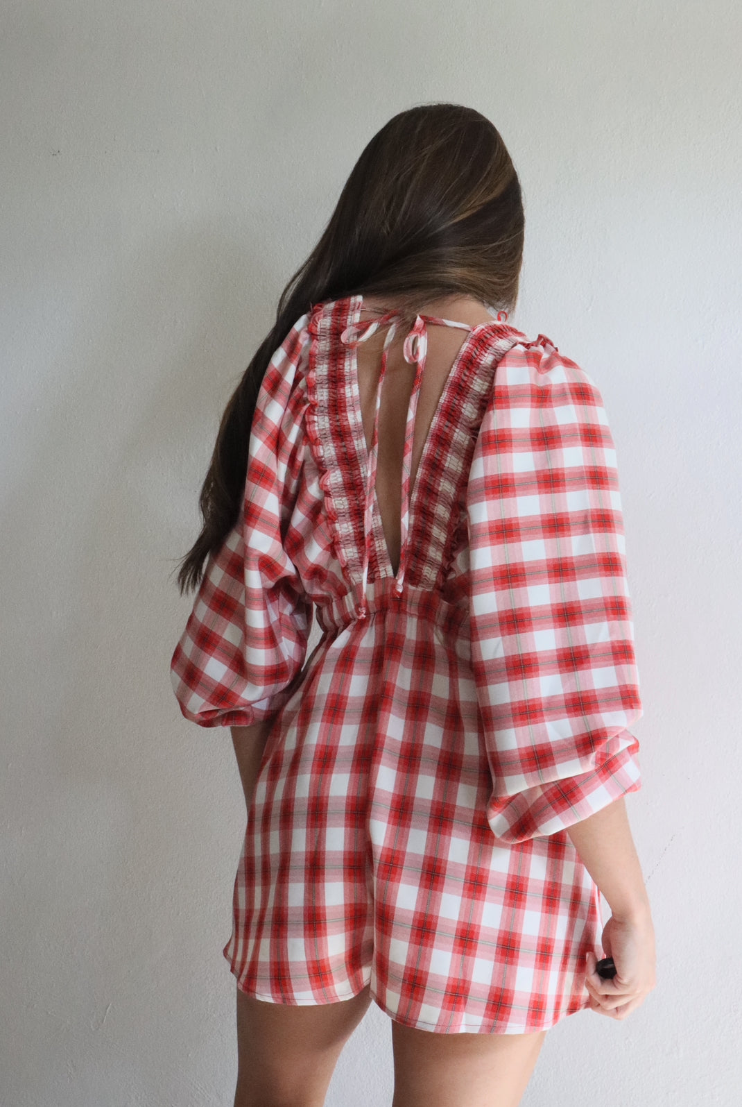 Red Plaid Romper