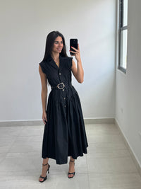 Black Woven Maxi Dress