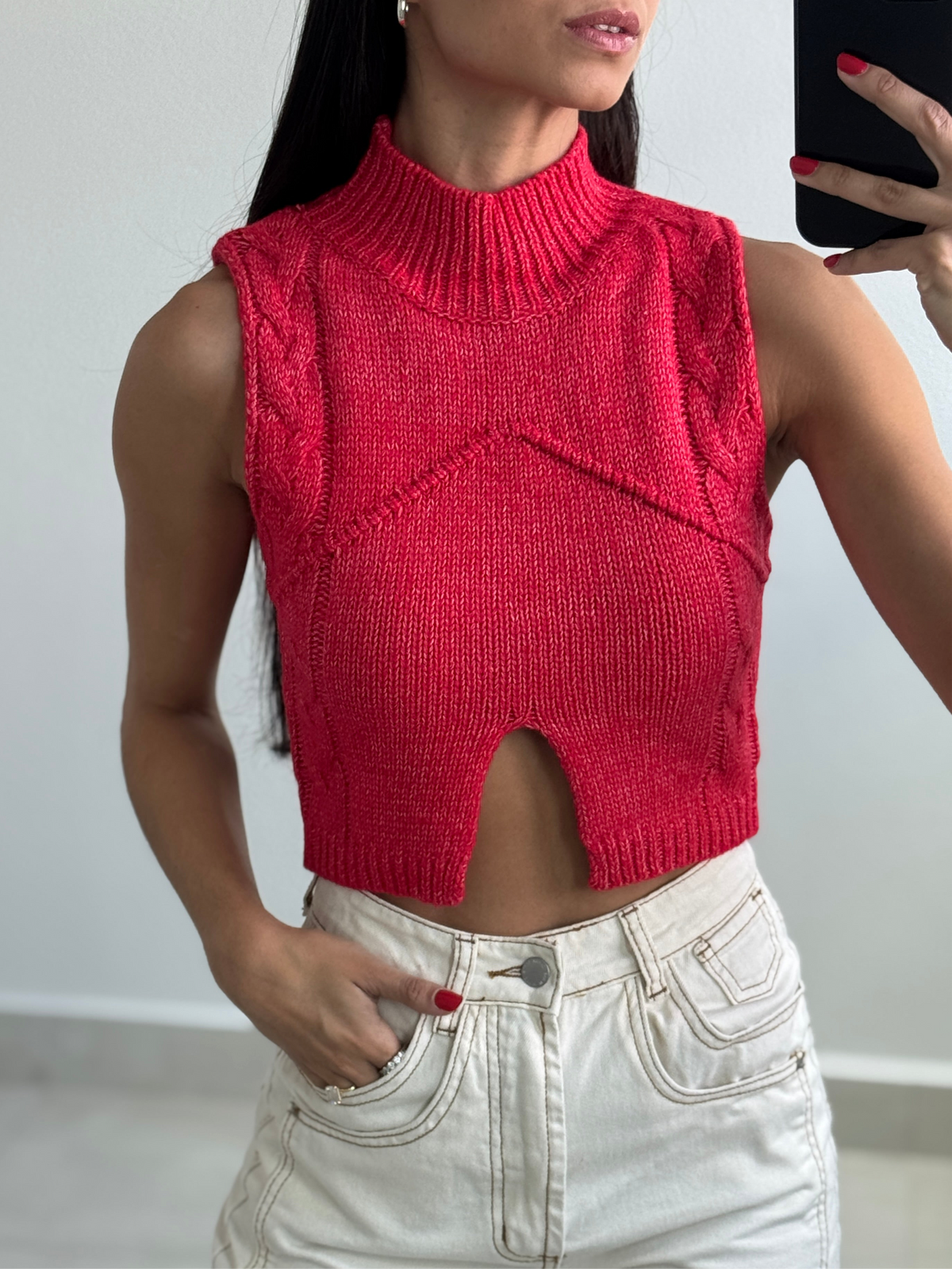 Crop sweater top