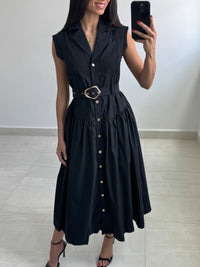 Black Woven Maxi Dress