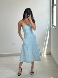 Denim midi dress