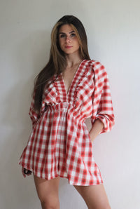 Red Plaid Romper