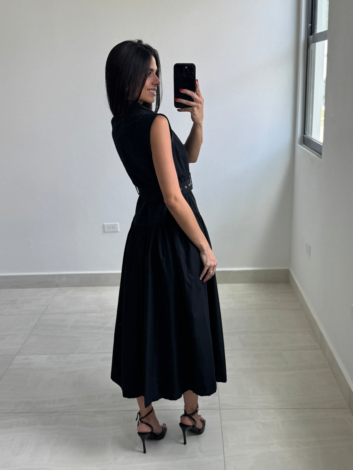 Black Woven Maxi Dress