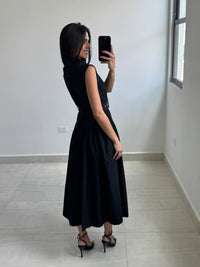 Black Woven Maxi Dress