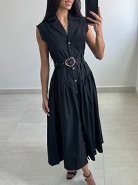 Black Woven Maxi Dress