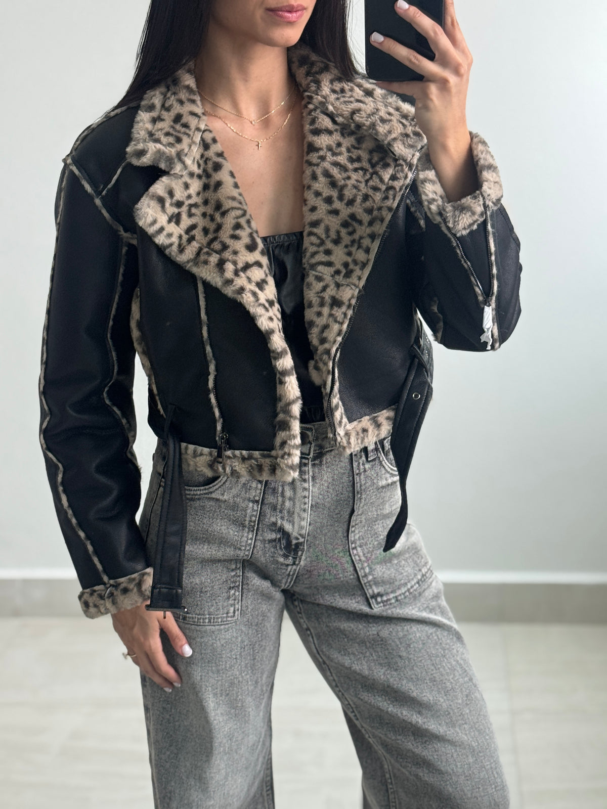 Leopard Luxe Leather Jacket