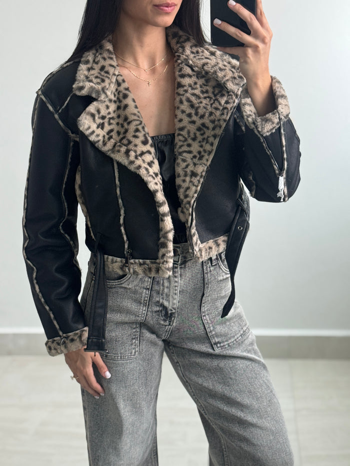 Leopard Luxe Leather Jacket