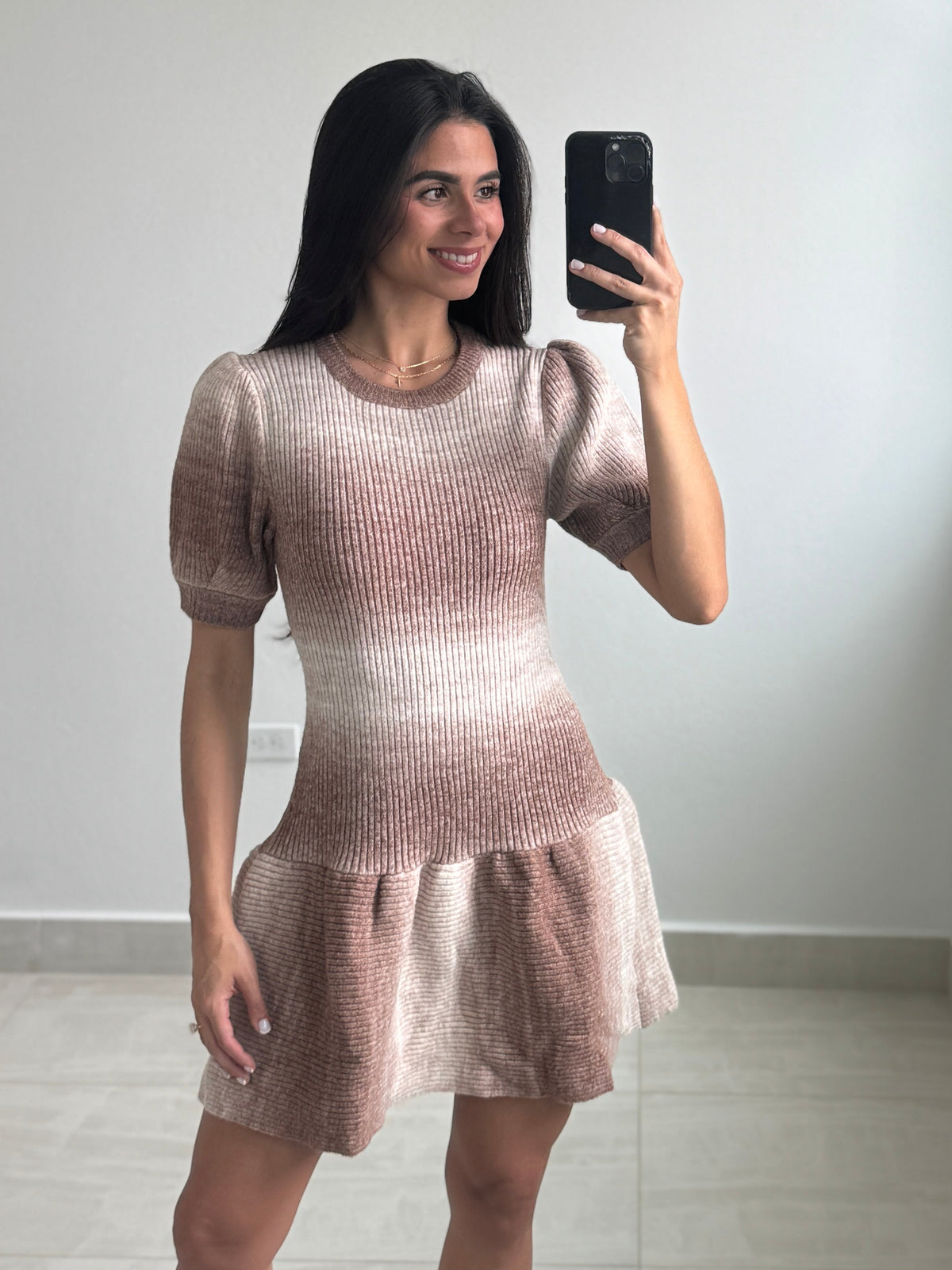 Ombre knit mini dress
