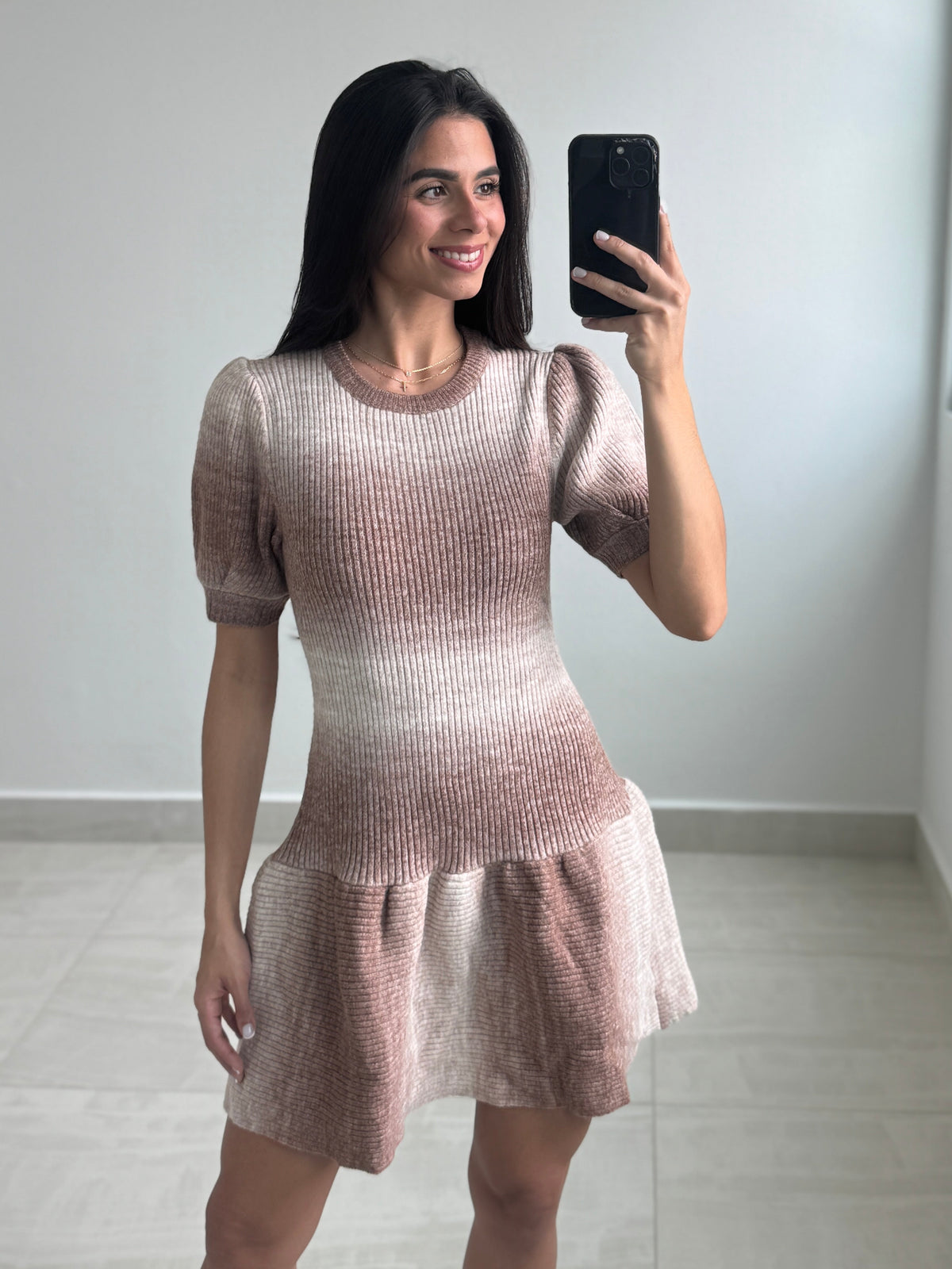 Ombre knit mini dress