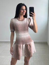Ombre knit mini dress