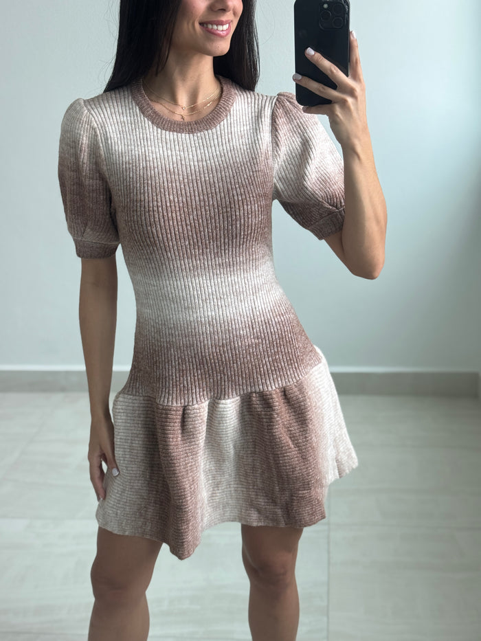 Ombre knit mini dress
