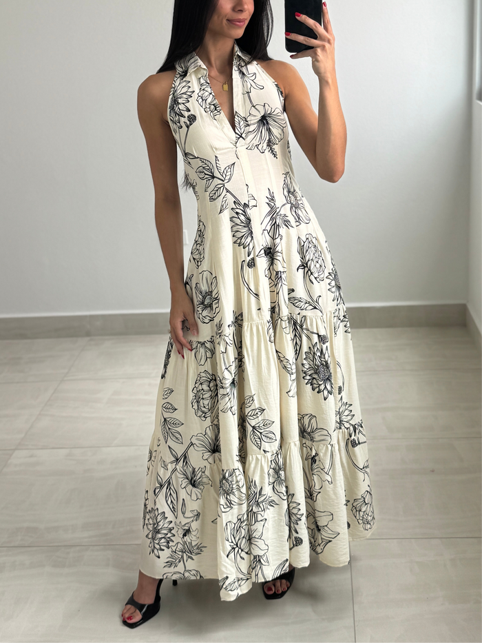 Floral Print Woven Maxi Dress