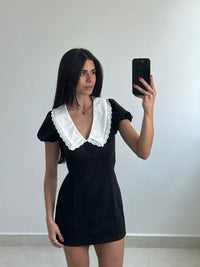 Collared suede mini dress