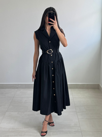 Black Woven Maxi Dress