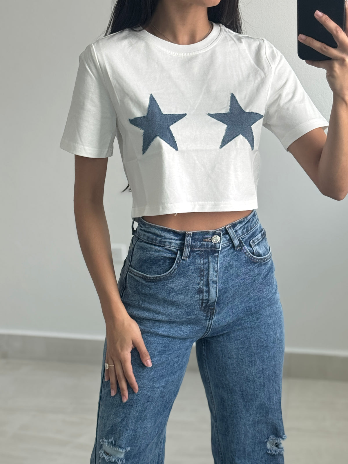 Stars crop T-shirt