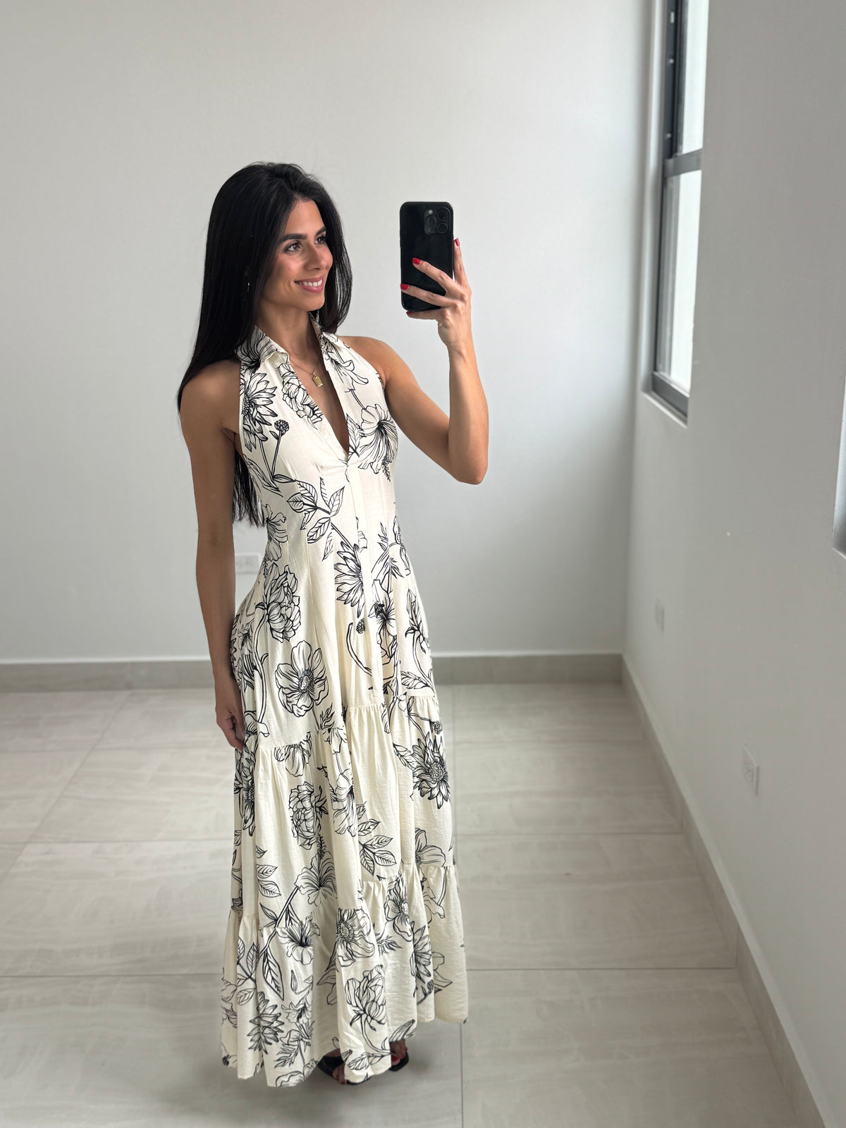 Floral Print Woven Maxi Dress